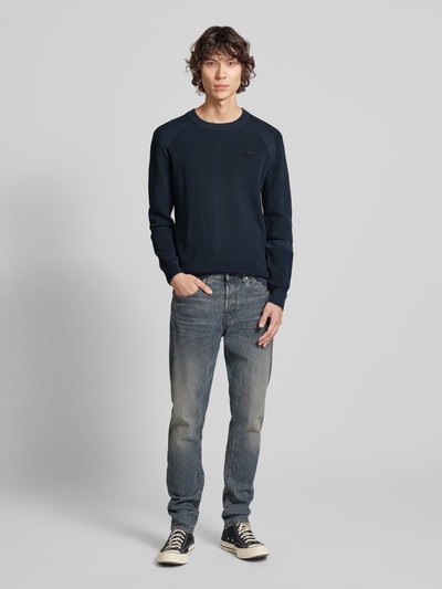 G-Star Raw Strickpullover mit Label-Stitching Dunkelblau 1