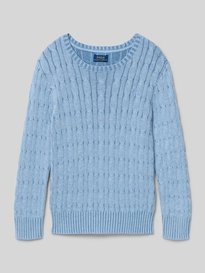 Polo Ralph Lauren Kids Regular Fit Strickpullover aus reiner Baumwolle Blau 1