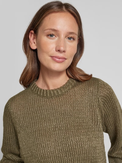 Soyaconcept Strickpullover mit Effektgarn Modell 'NALIKKA' Khaki 3