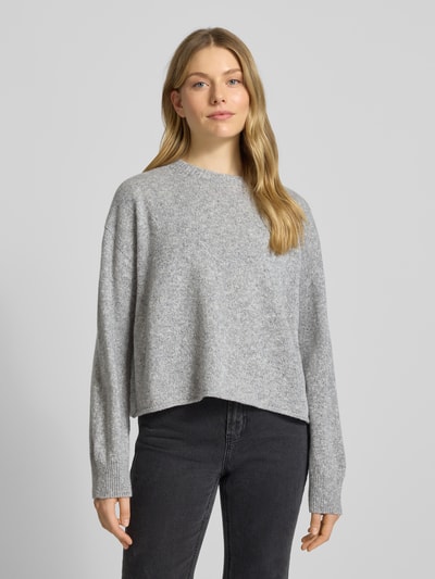 Drykorn Gebreide pullover met ribboorden, model 'MALESE' Lichtgrijs gemêleerd - 4