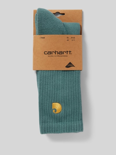 Carhartt Work In Progress Socken mit Label-Stitching Modell 'Chase' Gruen 3