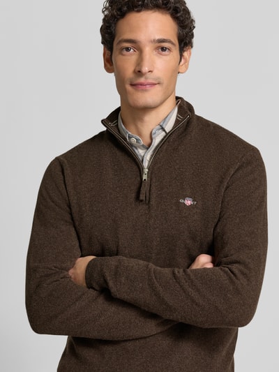 GANT Troyer aus reiner Wolle Dunkelbraun 3