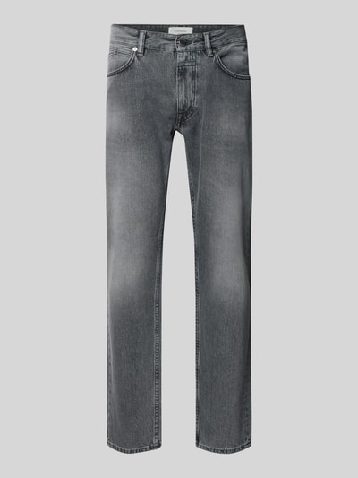 Closed straight fit jeans met used-wassing Middengrijs - 1