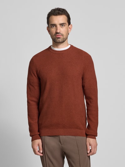 MCNEAL Gebreide pullover met ribboorden Donkerrood gemêleerd - 4