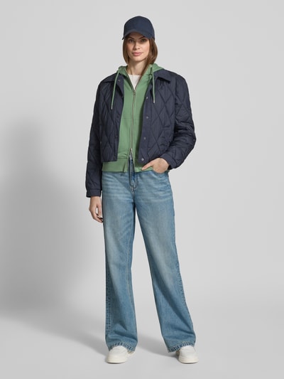 Gant Relaxed fit sweatjack van katoenmix met kangoeroezak Mintgroen - 1