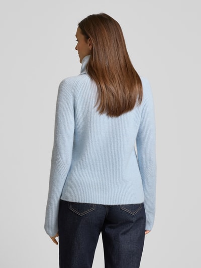 BOSS Orange Golf o kroju regular fit z mieszanki wełny i wełny z alpaki model ‘FALODINA’ Jasnoniebieski 5