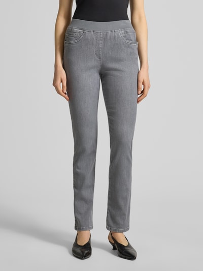 Raphaela By Brax Straight Fit Jeans mit elastischem Bund Hellgrau 4