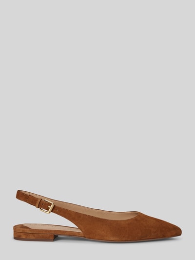 Lauren Ralph Lauren Balerina z naturalnej skóry welurowej Camel 2