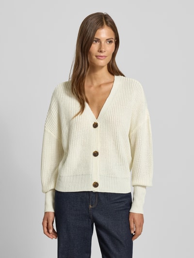Vero Moda Regular fit gebreid jack met sierknopen, model 'LEA' Wit - 4