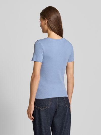 Jake*s Casual T-shirt z efektem prążkowania Błękitny 5