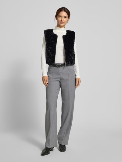 monari Gilet van teddybont met ritssluiting Zwart - 1