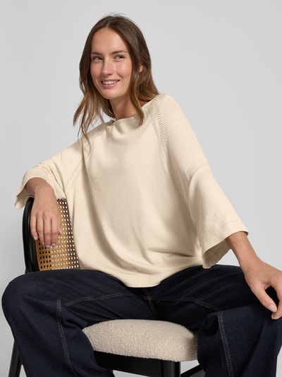 comma Strickpullover mit Rundhalsausschnitt Sand 3