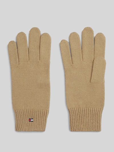Tommy Hilfiger Handschuhe aus Baumwoll-Mix mit Woll-Anteil Beige 1