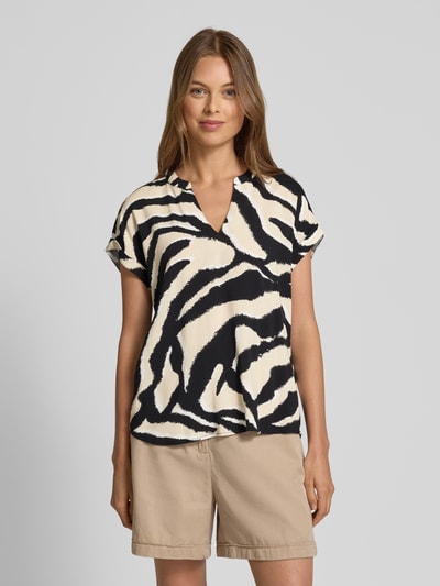 Tom Tailor Bluzka o kroju relaxed fit z czystej wiskozy Czarny 4