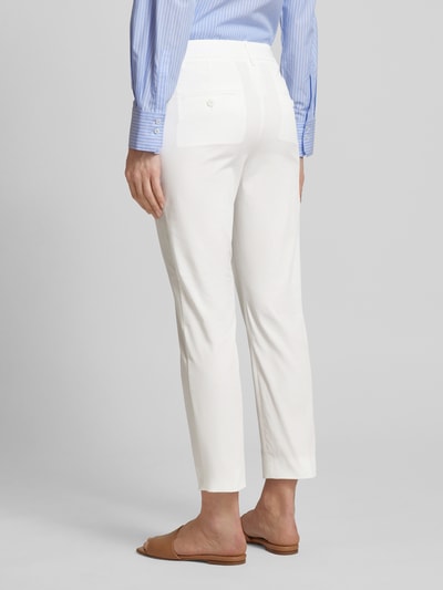 Weekend Max Mara Slim fit stoffen broek met riemlussen, model 'CECCO' Wit - 5