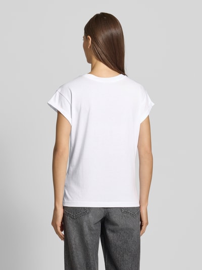 Jake*s Casual T-shirt z prążkowanym okrągłym dekoltem Biały 5