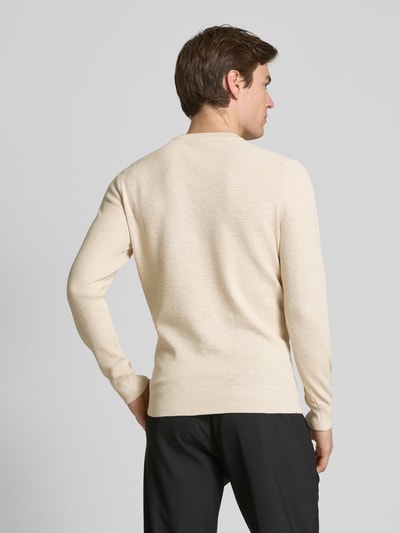 Profuomo Gebreide pullover met ronde hals Offwhite - 5