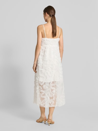 Vila Knielanges Kleid mit Strukturmuster Modell 'LEONORA' Offwhite 5