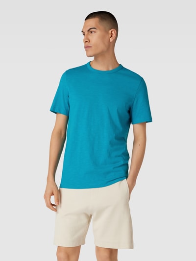 s.Oliver RED LABEL T-Shirt mit Rundhalsausschnitt Modell 'Slub' Petrol 4