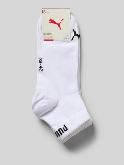 Produktfoto, białe skarpety z mieszanki bawełny Socken aus Baumwoll-Mix im 3er-Pack model 'QUARTER' von PUMA, Herren skarpety
