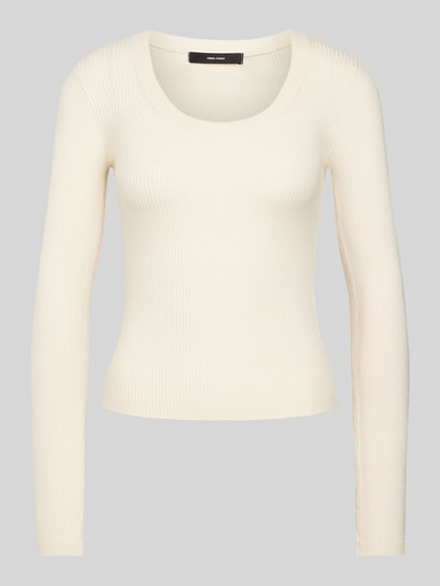 Vero Moda Strickpullover mit Rundhalsausschnitt Beige 2