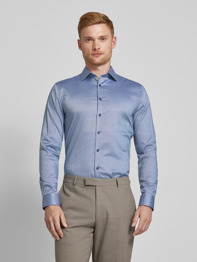 OLYMP No. Six Koszula biznesowa o kroju super slim fit z oddychającego materiału Comfort Stretch Granatowy 4