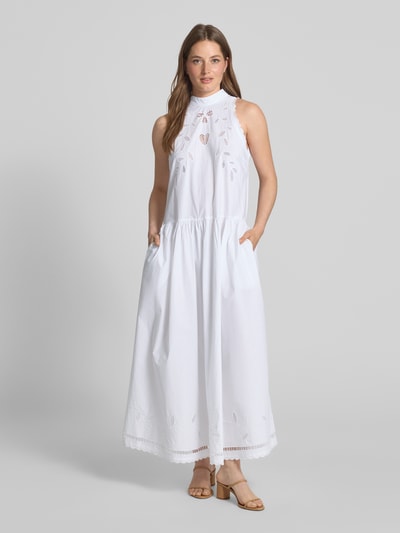 STELLA NOVA Maxikleid mit Lochstickerei Weiss 4