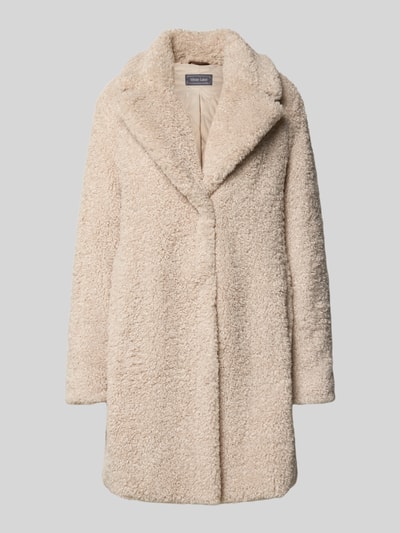 White Label Relaxe Fit Mantel aus Kunstfell mit Reverskragen Ecru 2