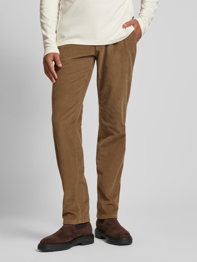 Eurex By Brax Regular fit corduroy broek met steekzakken, model 'JIM' Beige - 4