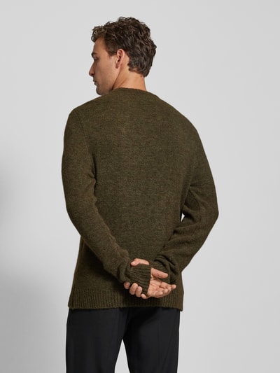 Forét Gebreide pullover met ronde hals, model 'ALPINE' Kaki - 5