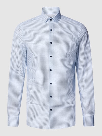 OLYMP Level 5 Slim Fit Business-Hemd mit Allover-Muster Modell 'Modern Kent' Bleu 2