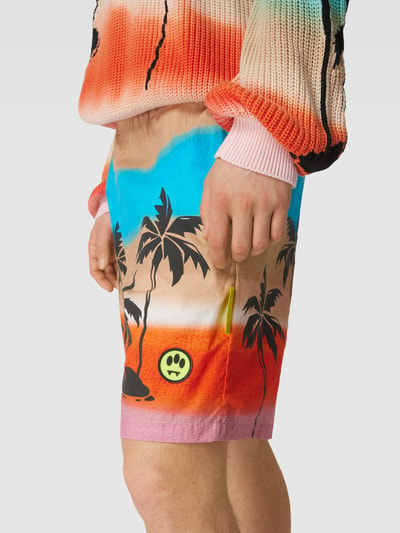 Barrow Shorts mit Allover-Motiv-Print Modell 'POPELINE' Dunkelorange 3