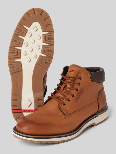 Lloyd Schnürboots aus Leder mit Label-Prägung Modell 'VARAS' Cognac 4