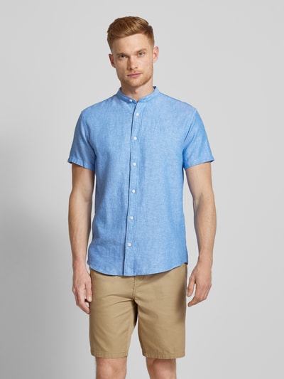 Jack & Jones Premium Vrijetijdsoverhemd met maokraag, model 'MAZE' Bleu - 4