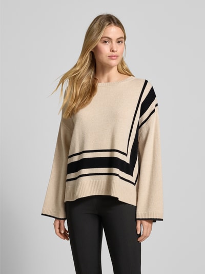 s.Oliver BLACK LABEL Loose Fit Strickpullover aus Woll-Mix Beige 4