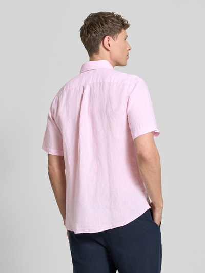 Fynch-Hatton Regular Fit Leinenhemd mit Button-Down-Kragen Hellrosa 5