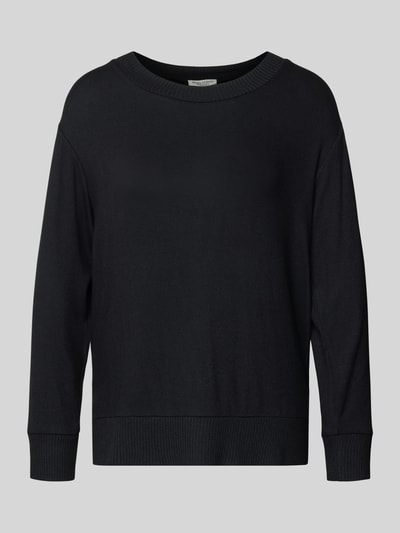 Marc O'Polo Regular Fit Langarmshirt mit gerippten Abschlüssen Black 2