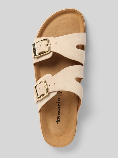 Tamaris Sandały ze skóry ze sprzączką Piaskowy 3