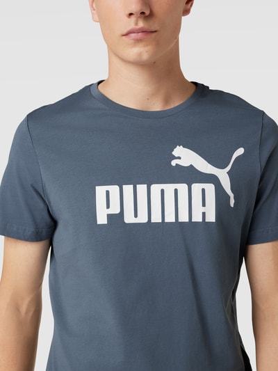 PUMA PERFORMANCE T-Shirt Label-Detail Modell 'Logo Tee' Rauchblau 3