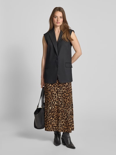 Vero Moda Uitlopende midirok van pure viscose, model 'ALBA' Zwart - 1