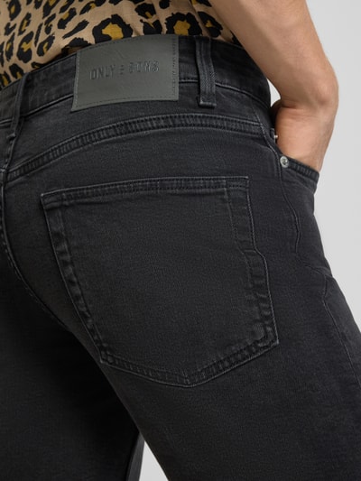 ONLY & SONS Regular Fit Jeansshorts aus Baumwoll-Mix Modell 'PLY' Black 3
