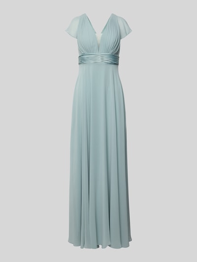 Jake*s Cocktail Abendkleid mit V-Ausschnitt und gelegten Falten Schilf 2