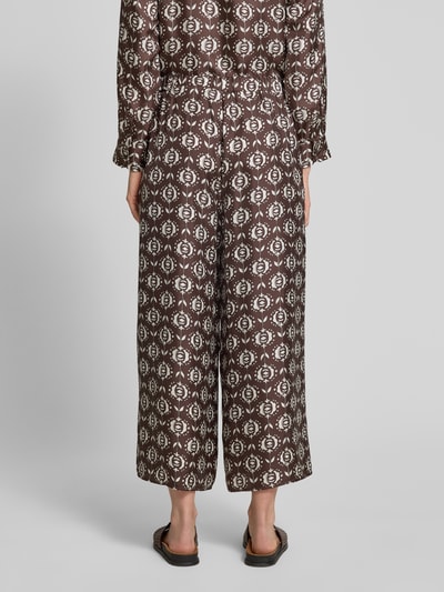 Weekend Max Mara Spodnie materiałowe z czystego jedwabiu model ‘TORTONA’ Ciemnobrązowy 5