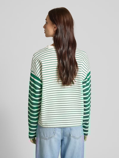 Tom Tailor Denim Loose Fit Sweatshirt mit Streifenmuster Weiss 5