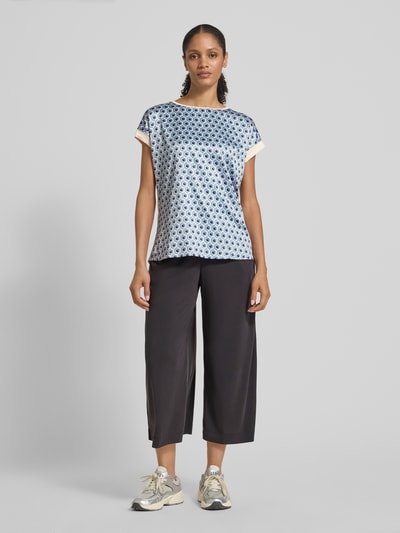 Christian Berg Woman T-shirt in all-over look met ronde hals Aquablauw - 1