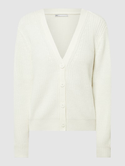 Only Cardigan met ribstructuur, model 'Sookie' Offwhite - 2