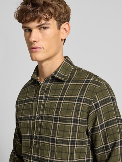 Jack & Jones Regular fit vrijetijdsoverhemd met kentkraag, model 'JAMES' Olijfgroen - 3