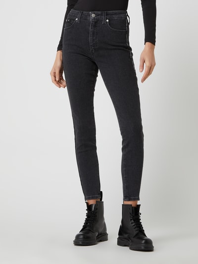 Calvin Klein Jeans Jeansy z wysokim stanem o kroju skinny fit z dodatkiem streczu  Czarny 4