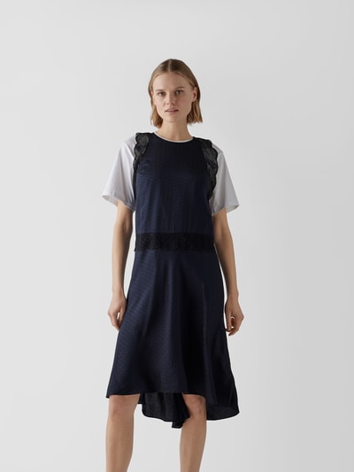 Zadig & Voltaire Seidenkleid mit Allover-Muster Marineblau 4