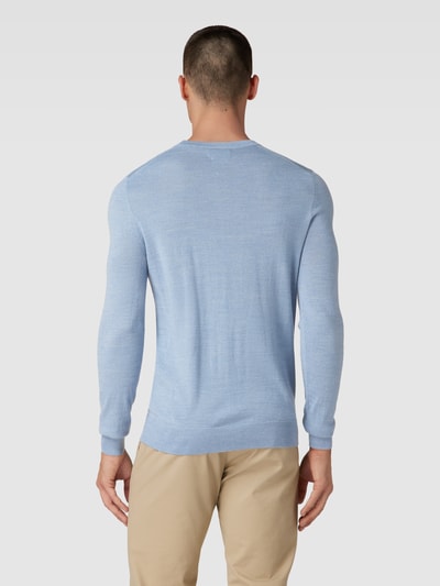 Christian Berg Men Pullover aus Woll-Mix Hellblau Melange 5